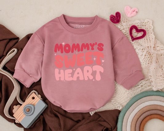 Mommy's Little Sweetheart Bubble Romper First Valentine's Outfit Baby Shower Gift Infant Clothes Cute Heart Design Cotton Comfortable Seasonal Baby Apparel 2024