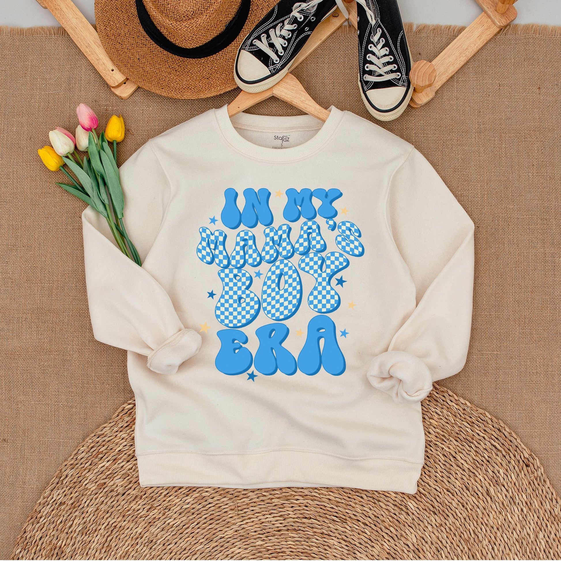 Retro Mama's Boy & Mama Matching Outfits Baby Romper & Sweatshirt Neutral Toddler Boy Cotton Set Mommy and Me USA