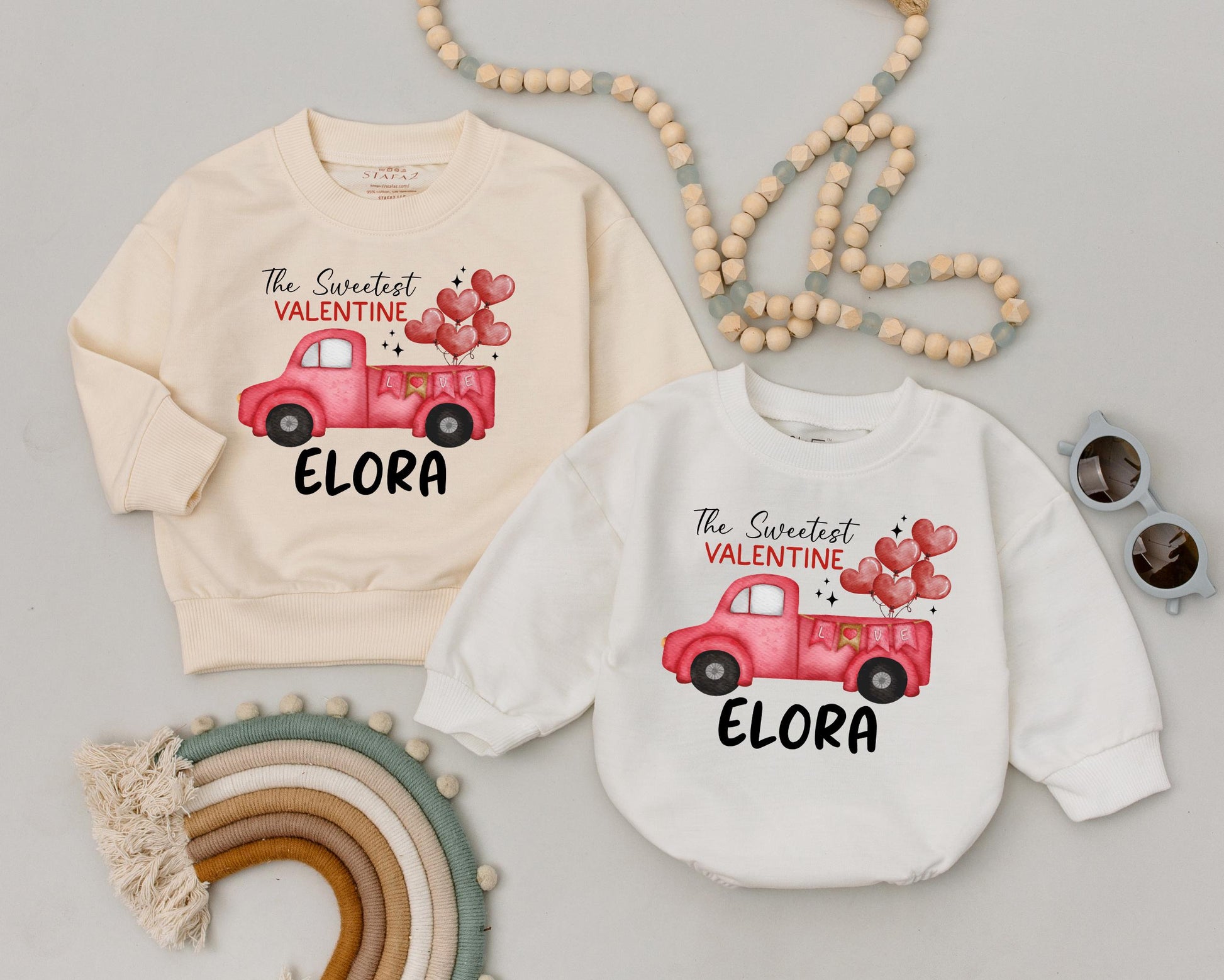 Custom Name First Valentine's Day Romper Newborn Baby Girls Boys Bodysuit Sweetest Infant Kids Outfit Baby Shower Gift Comfortable Cotton Apparel