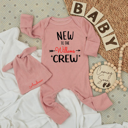 New to the Crew Baby Bodysuit: Welcome Baby Outfit, Personalized Newborn Gift for Boys & Girls, Cute Custom Baby Shower Gift