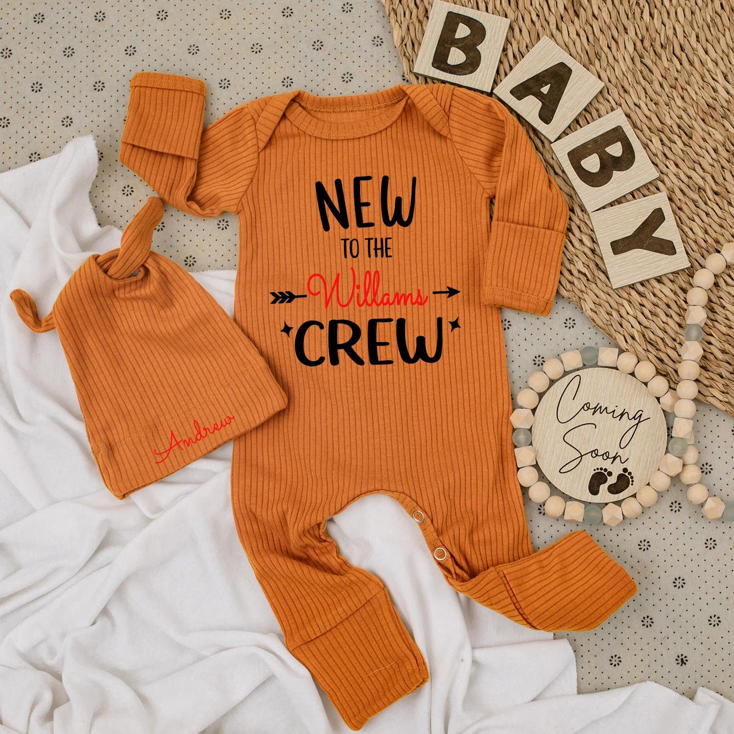 New to the Crew Baby Bodysuit: Welcome Baby Outfit, Personalized Newborn Gift for Boys & Girls, Cute Custom Baby Shower Gift