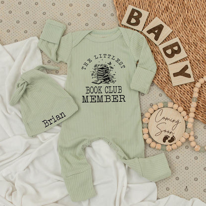 The Littlest Book Club Member Baby Bodysuit Set, Floral Books Newborn Outfit, Welcome Baby Gift for Book Lovers, Cute Coming Home Outfit 136 chars