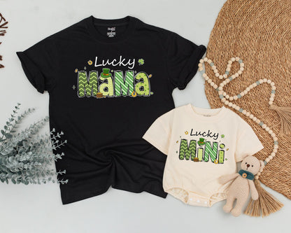 Matching Lucky Mama and Mini St. Patrick's Day Shirts, Shamrock Birthday Outfits, Personalized Family Gifts