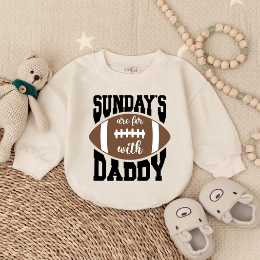 Sunday Football Daddy Baby Bubble Romper Newborn Boy Gameday Outfit Soft Cotton Comfortable Baby Clothes First Birthday Gift