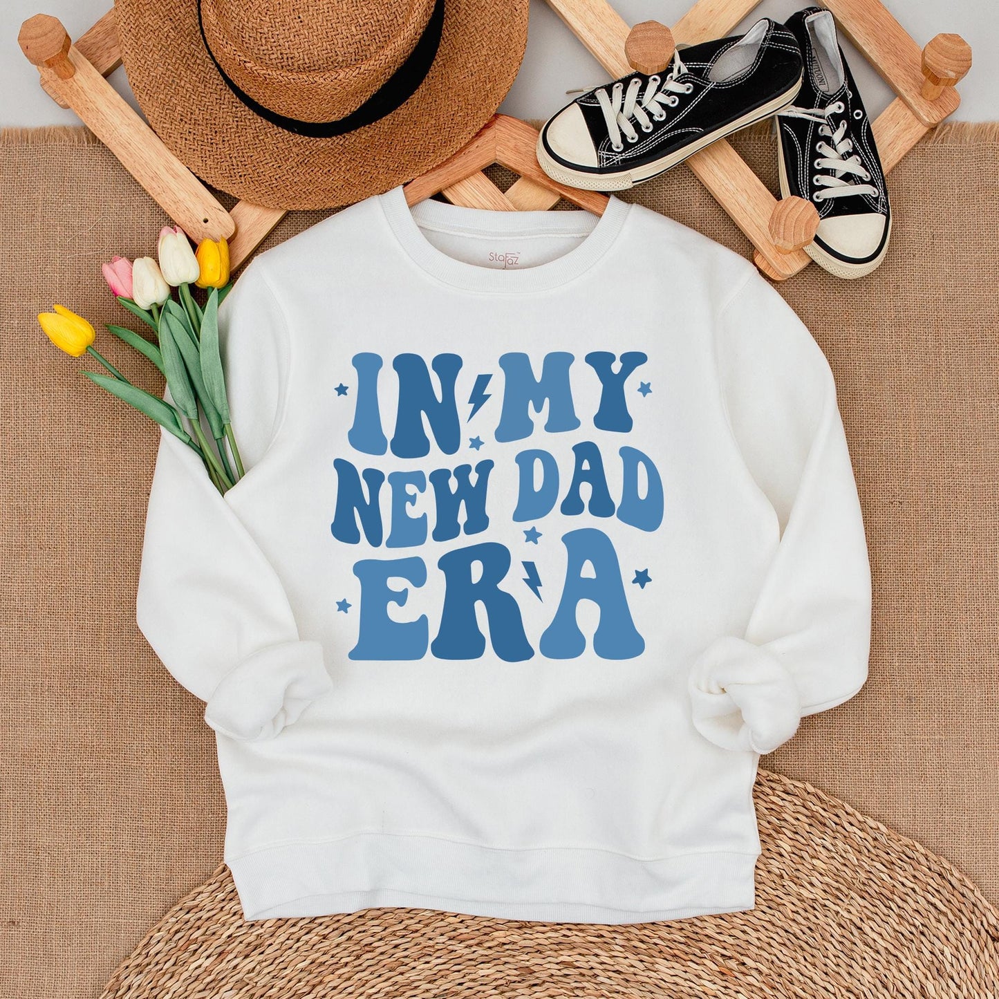 Matching Dad & Son Neutral Sweatshirt Outfit Baby Romper Set, Casual Family Matching Clothes, Dad's Boy Cozy Outfit, USA Patriotic
