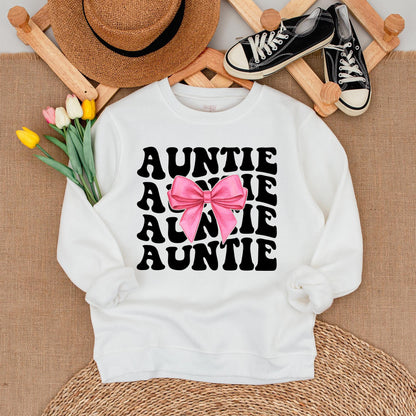 Auntie and Bestie Matching Sweatshirts for Nephew and Niece, Soft Comfortable Cotton Baby Toddler Outfit Family Visit Gift