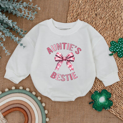 Auntie's Bestie Matching Sweatshirt for Niece & Nephew Cute Auntie and Me Family Outfit Cozy Cotton Casual Gift