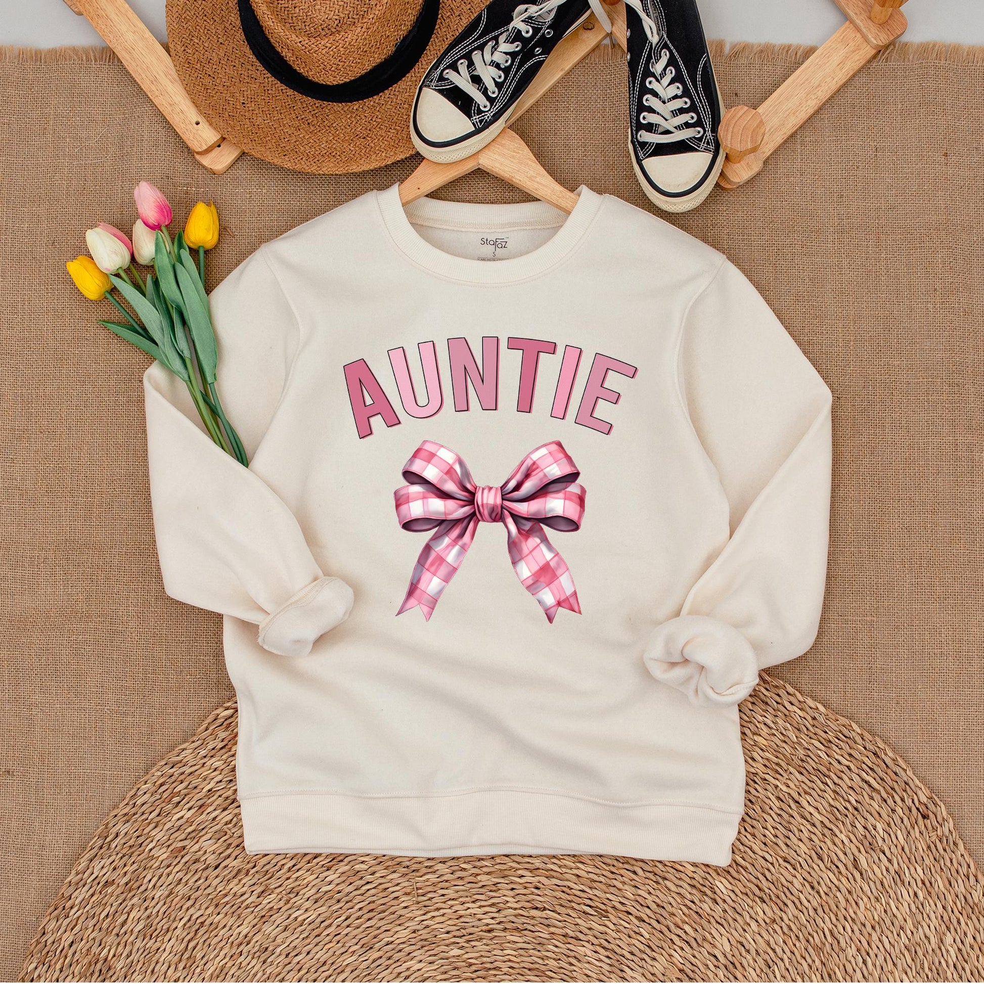 Auntie's Bestie Matching Sweatshirt for Niece & Nephew Cute Auntie and Me Family Outfit Cozy Cotton Casual Gift