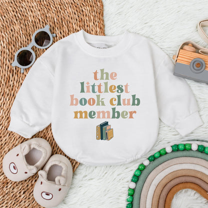 The Littlest Book Club Member Baby Romper, Cute Bookworm Bodysuit, Newborn Gift, Adorable Baby Clothes, Book Nerd, Shower Gift