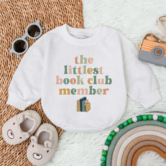 The Littlest Book Club Member Baby Romper, Cute Bookworm Bodysuit, Newborn Gift, Adorable Baby Clothes, Book Nerd, Shower Gift