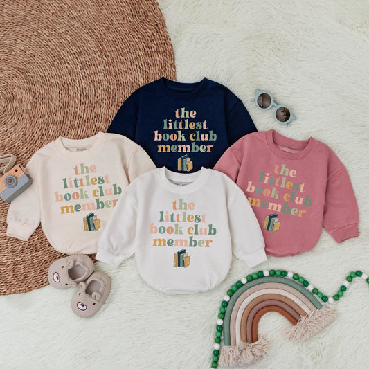 The Littlest Book Club Member Baby Romper, Cute Bookworm Bodysuit, Newborn Gift, Adorable Baby Clothes, Book Nerd, Shower Gift