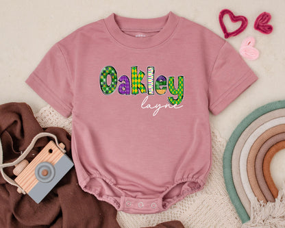 Personalized Mardi Gras Baby Romper - Cute Unisex Sweatshirt Romper for Newborns & Baby Girls & Boys, Baby Shower Gift