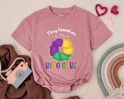 Found Me in the King Cake Mardi Gras Baby Romper Cute Newborn Outfit Unisex Baby Clothes Unique Baby Shower Gift