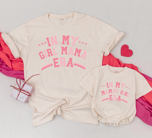 Matching Girl Mama & Mama's Girl Era Shirts, Retro Pink Design, Mom & Daughter Matching Outfit, Baby & Toddler Gifts