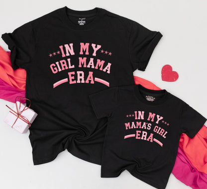 Matching Girl Mama & Mama's Girl Era Shirts, Retro Pink Design, Mom & Daughter Matching Outfit, Baby & Toddler Gifts