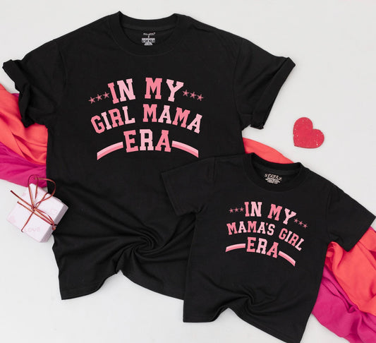 Matching Girl Mama & Mama's Girl Era Shirts, Retro Pink Design, Mom & Daughter Matching Outfit, Baby & Toddler Gifts
