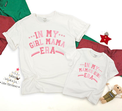 Matching Girl Mama & Mama's Girl Era Shirts, Retro Pink Design, Mom & Daughter Matching Outfit, Baby & Toddler Gifts