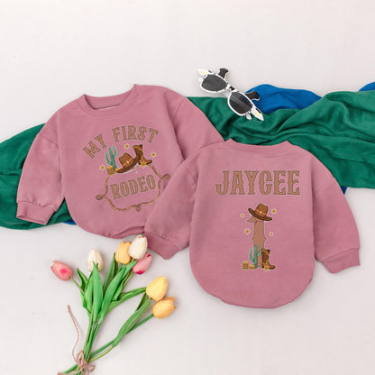 My First Rodeo Birthday Romper for Boys Western Theme 1st Birthday Outfit with Wild One Design Baby Western Clothes