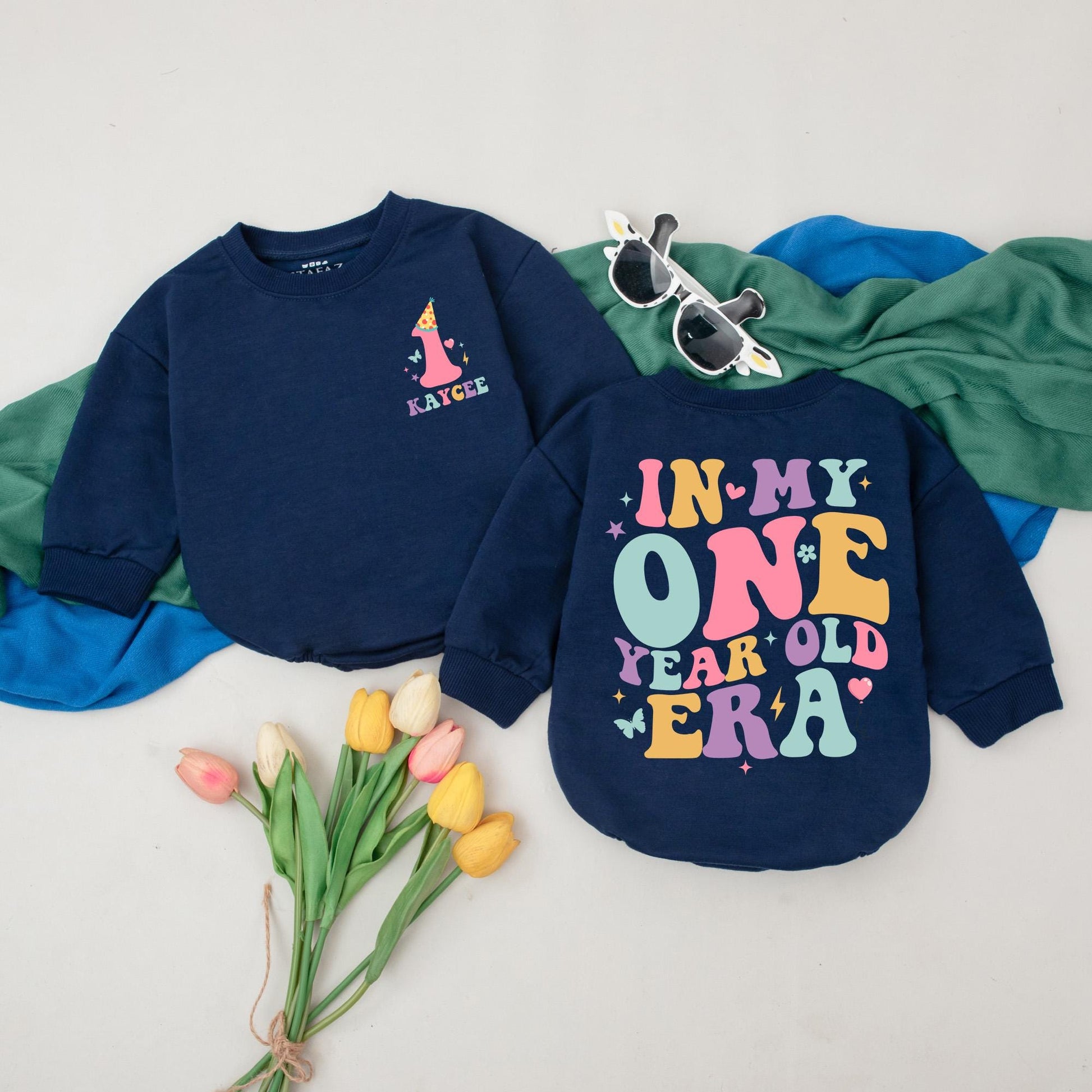 My One Year Old Era Birthday Romper Personalized Baby Bubble Outfit First Birthday Bodysuit Shower Gift