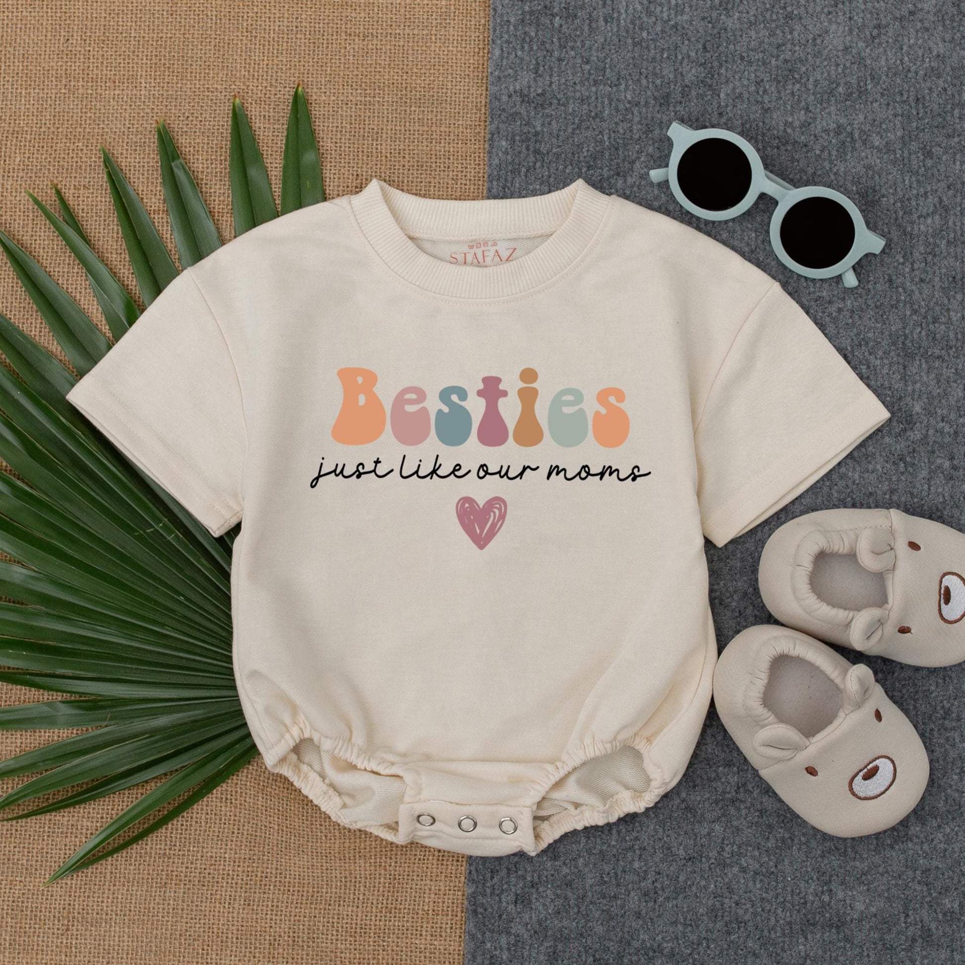 Besties Just Like Our Moms Baby Romper Matching Outfits Bubble Romper Baby Girl Newborn Clothes Baby Shower Gift Cotton
