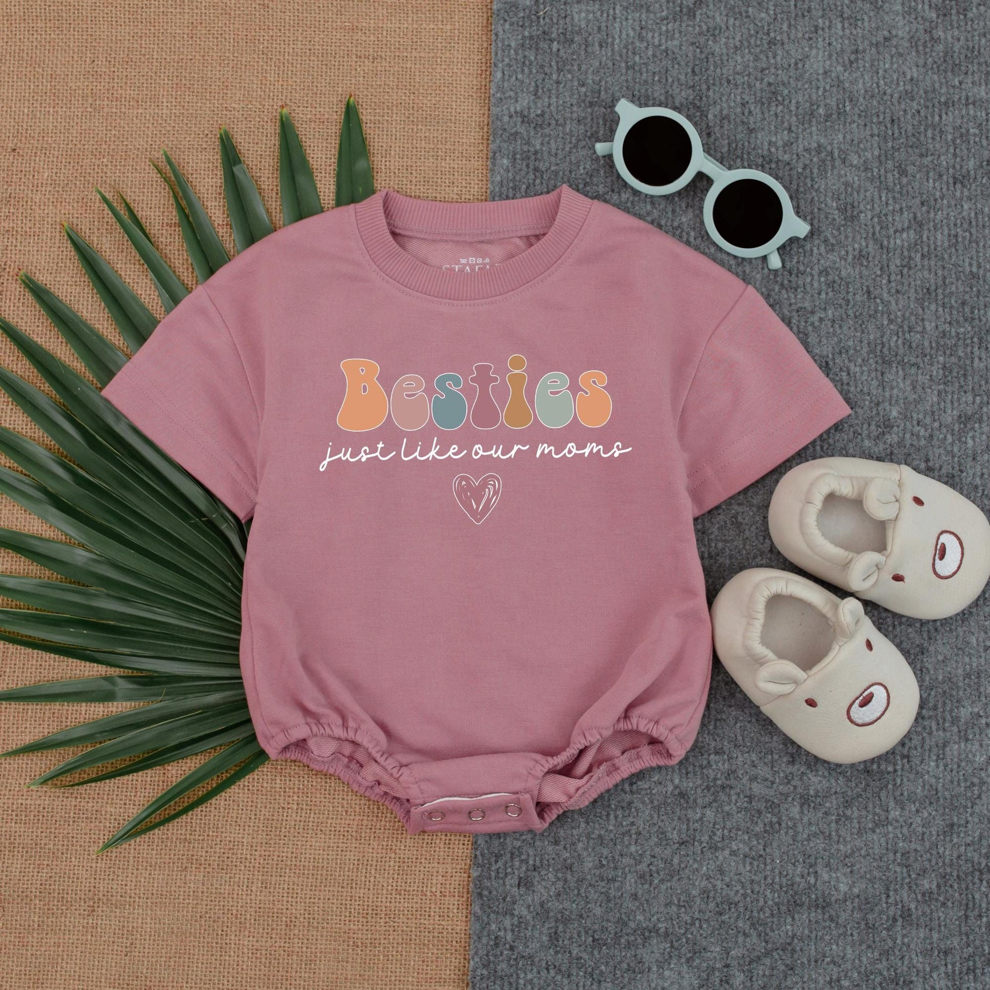 Besties Just Like Our Moms Baby Romper Matching Outfits Bubble Romper Baby Girl Newborn Clothes Baby Shower Gift Cotton