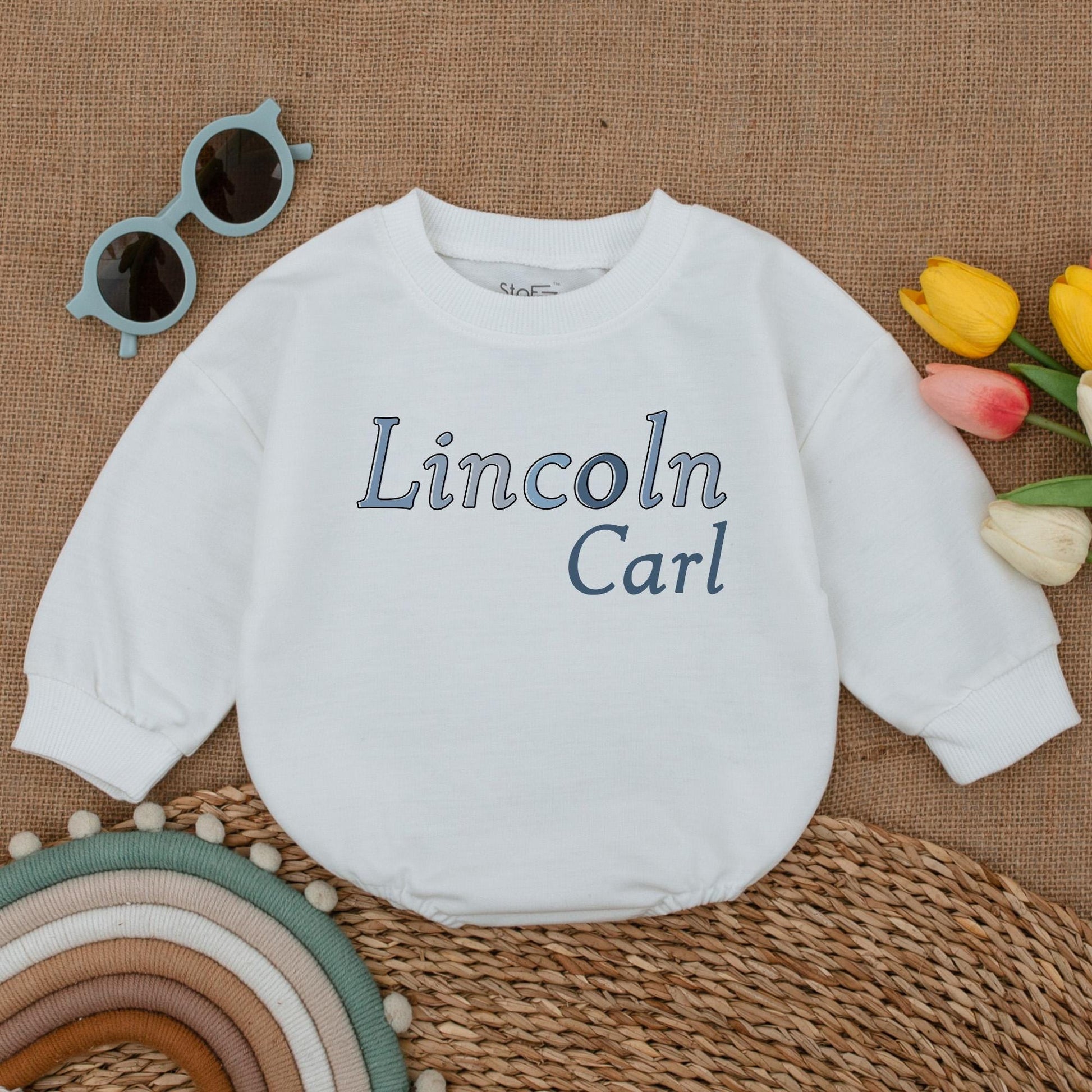 Personalized Name Bubble Romper for Baby Boy Little Brother Bodysuit Big Brother Sweatshirt Matching Sibling Family Clothes Cotton Soft Comfortable Casual Outfit