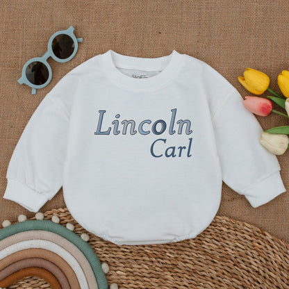 Personalized Name Bubble Romper for Baby Boy Little Brother Bodysuit Big Brother Sweatshirt Matching Sibling Family Clothes Cotton Soft Comfortable Casual Outfit