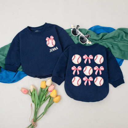 Personalized Baseball Romper Retro Game Day Natural Bubble Baby Girl Outfit Custom Name Gameday Season Kid Gift Vintage Style First Birthday Outfit 135