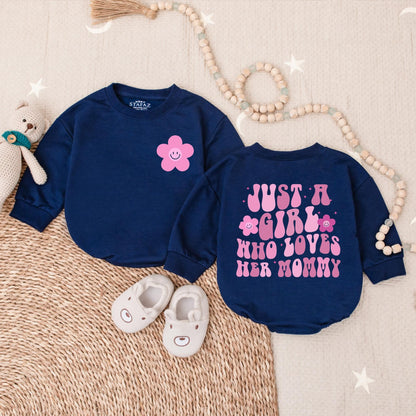 Just a Girl Who Loves Her Mommy Romper Baby Girl Outfit Baby Shower Gift Mama's Girl Romper for Baby Girl Newborn Baby Clothes