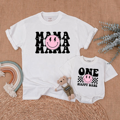 One Happy Babe Birthday Family Shirt Pink Happy Girl First Birthday Outfit Matching Mom and Me Gift