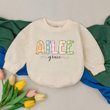 Personalized Baby Name Romper with Colorful Bubble Letter Design Soft Infant Bodysuit Unique Gift for Newborns Toddlers Boys Girls Shower
