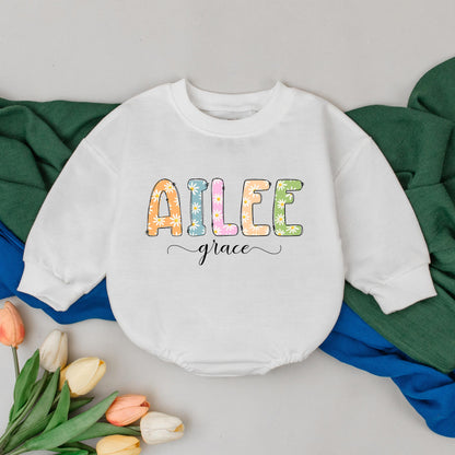 Personalized Baby Name Romper with Colorful Bubble Letter Design Soft Infant Bodysuit Unique Gift for Newborns Toddlers Boys Girls Shower
