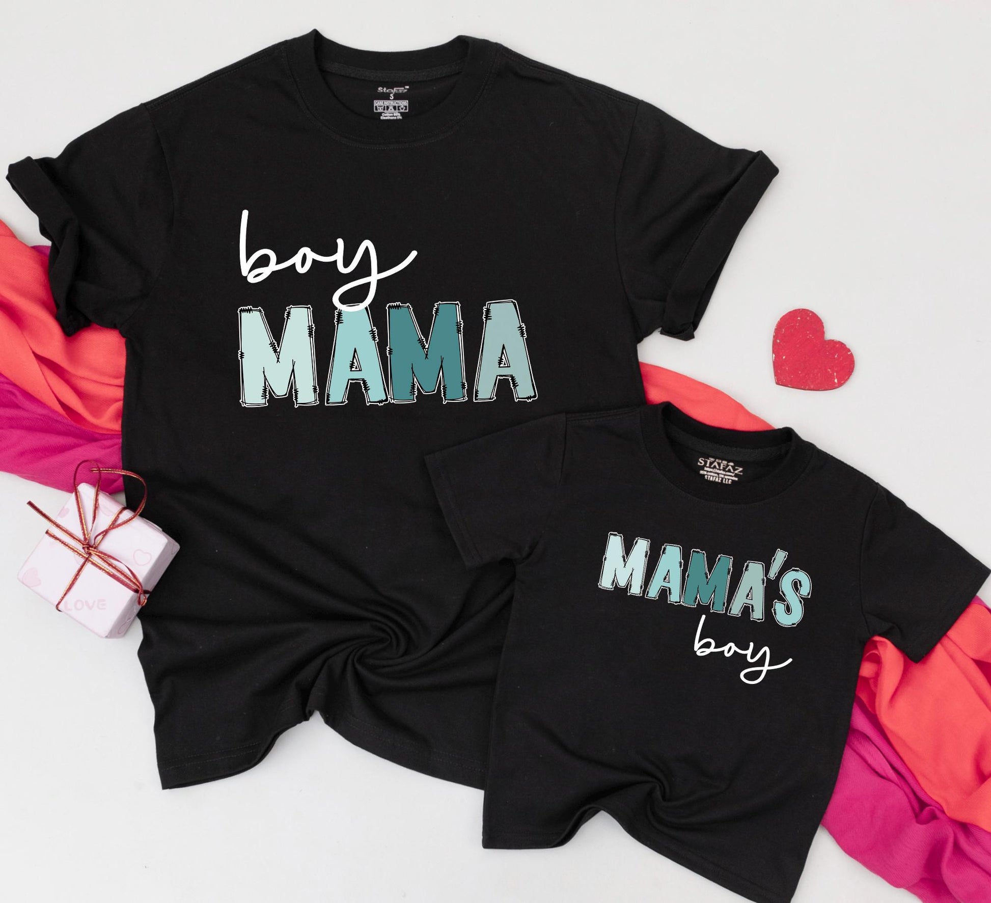 Boy Mama & Mama's Boy Matching Shirts Cute Mom and Son Outfits Baby Shower Gift Cotton Comfortable Modern Playful Mommy and Me Tees