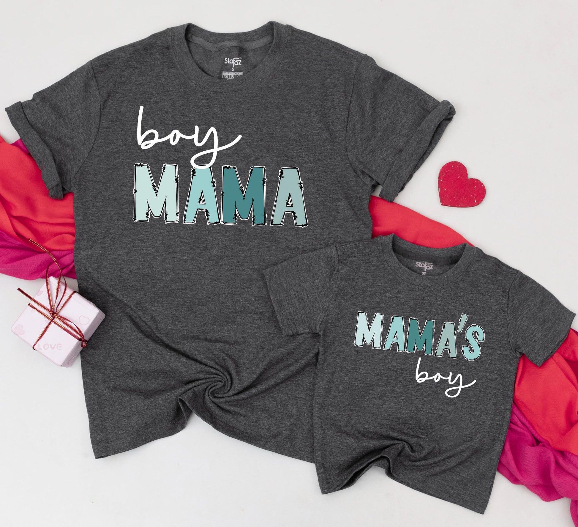 Boy Mama & Mama's Boy Matching Shirts Cute Mom and Son Outfits Baby Shower Gift Cotton Comfortable Modern Playful Mommy and Me Tees