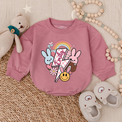 Custom Groovy Easter Bubble Romper for Baby Boys & Girls, Adorable Honey Bunny Newborn Bodysuit Outfit, Soft Comfortable Infant Clothes Gift
