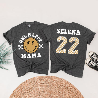 One Happy Dude Birthday Shirt Retro Black Gold Lightning Smile Family Matching 1st Birthday Outfit Baby Boy Toddler Mommy Me Gift