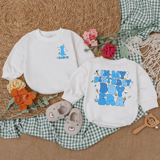 Personalized In My Birthday Boy Era Romper 1st Birthday Outfit Baby Boy Clothes Custom Name Bodysuit Gift for Birthday Boy First Birthday