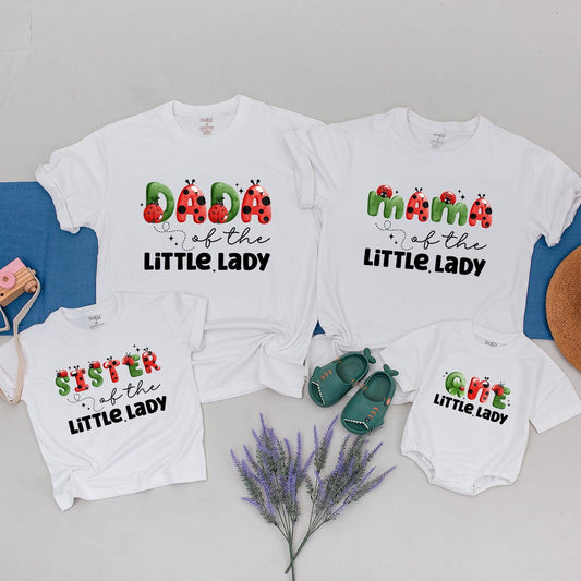 Ladybug Family Matching 1st Birthday Shirts Cute Bug Theme Mommy and Me Outfit Daddy Too