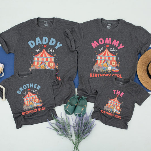 Circus Birthday Shirt Family Outfit Personalized Carnival Party Tee Custom Name & Age Celebration Fun Cotton Comfortable Festive Matching Memories