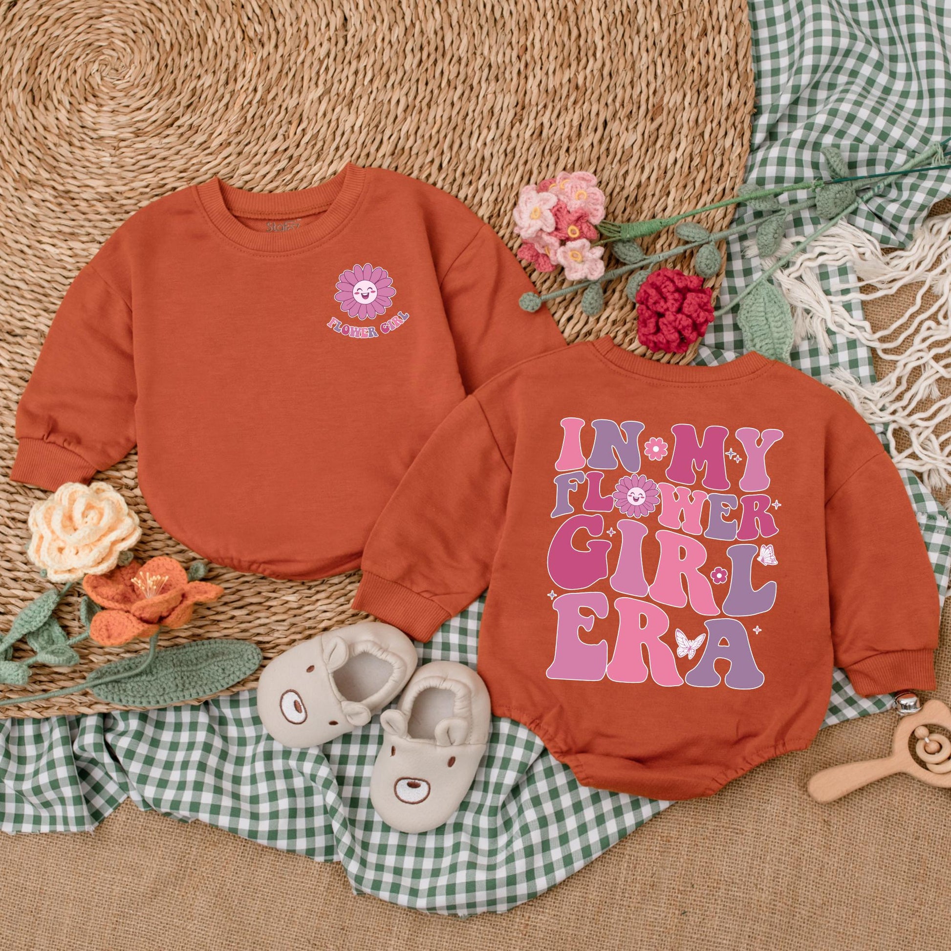 In My Flower Girl Era Baby Romper Bodysuit Flower Girl Wedding Outfit Trendy Soft Cotton Bridal Party Infant Toddler Gift
