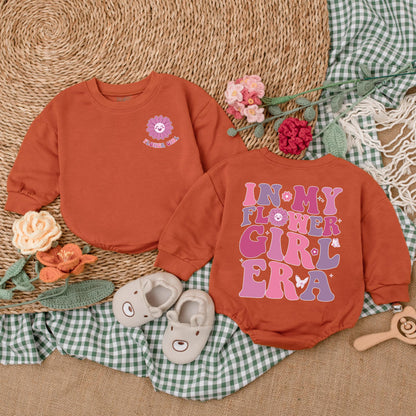 In My Flower Girl Era Baby Romper Bodysuit Flower Girl Wedding Outfit Trendy Soft Cotton Bridal Party Infant Toddler Gift