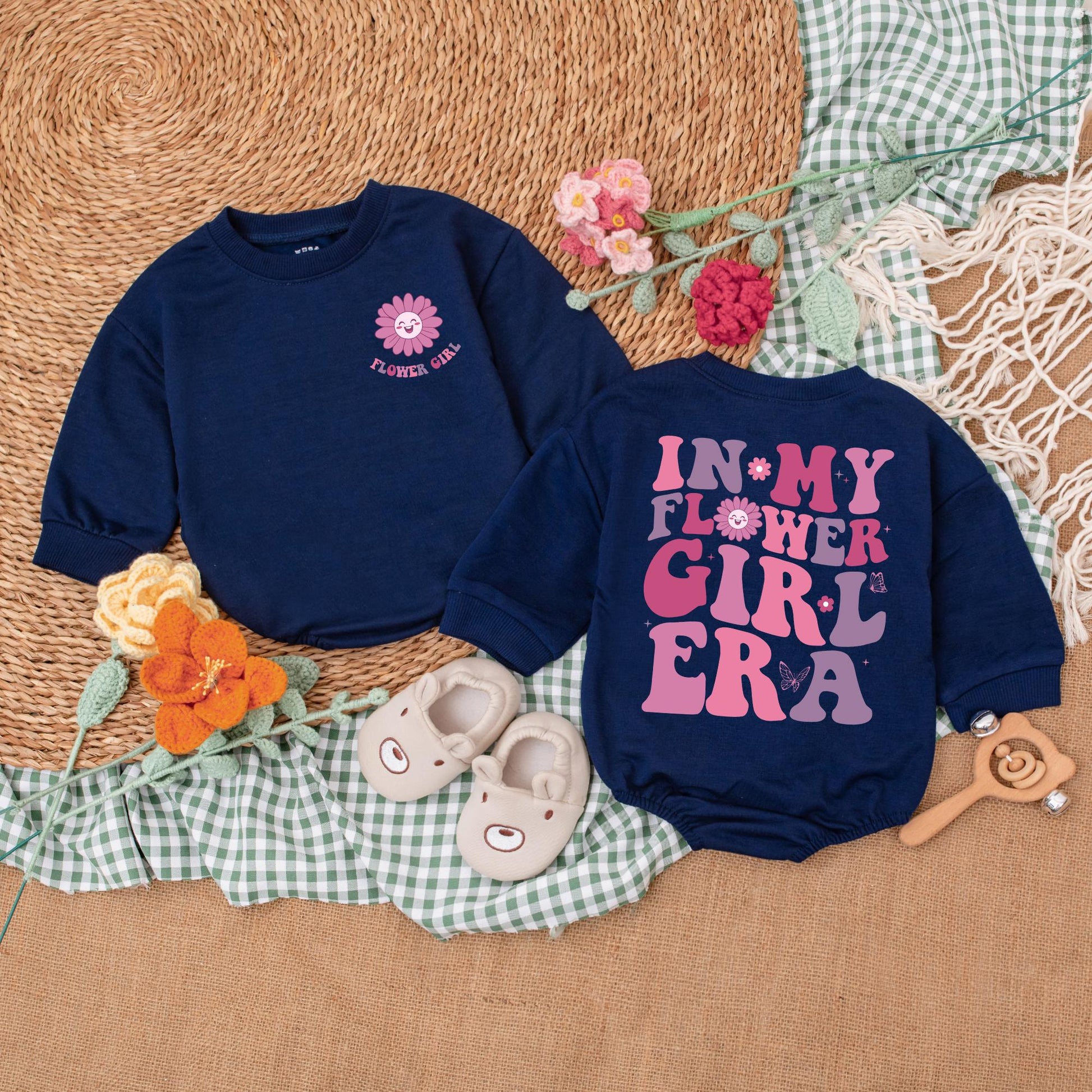 In My Flower Girl Era Baby Romper Bodysuit Flower Girl Wedding Outfit Trendy Soft Cotton Bridal Party Infant Toddler Gift
