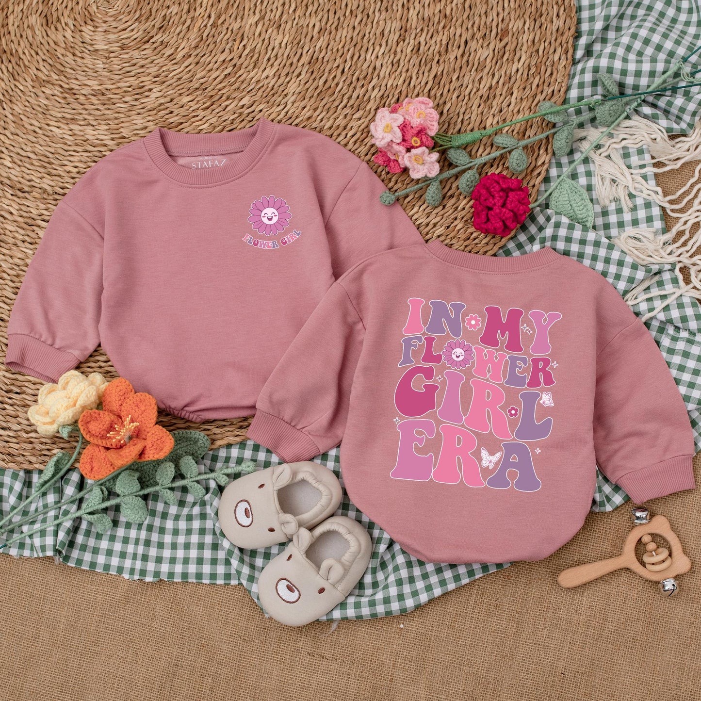 In My Flower Girl Era Baby Romper Bodysuit Flower Girl Wedding Outfit Trendy Soft Cotton Bridal Party Infant Toddler Gift