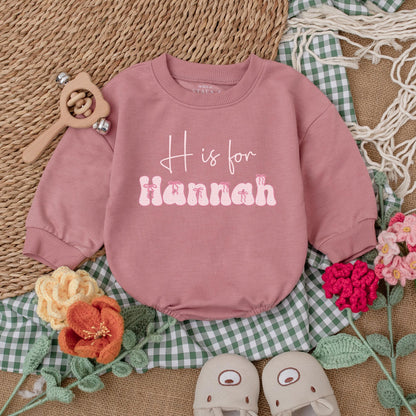 Personalized Pink Bow Baby Girl Romper Custom Name Outfit with Adorable Bow Newborn Clothes Cute Girly Design