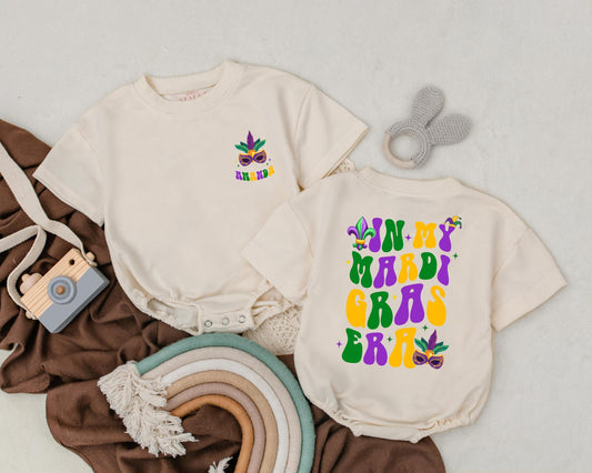 Personalized Mardi Gras Baby Romper In My Mardi Gras Era Custom Name Newborn Outfit Baby Shower Gift Cute Unisex Clothes