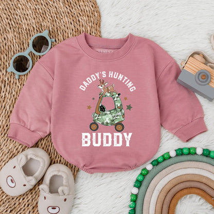 Daddy's Little Hunting Buddy Romper Baby Boy Bodysuit Perfect for Outdoors & Baby Shower Gifts