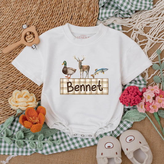 Personalized Mallard Duck Hunting Baby Boy Romper, Duck Hunting Season Gift, Hunter Baby Bodysuit, Duck Lover New Baby Gift