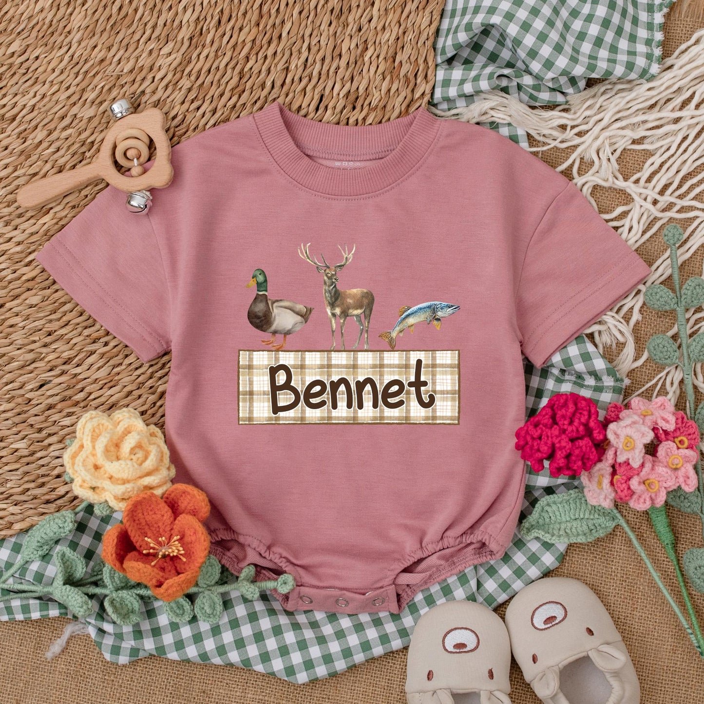 Personalized Mallard Duck Hunting Baby Boy Romper, Duck Hunting Season Gift, Hunter Baby Bodysuit, Duck Lover New Baby Gift