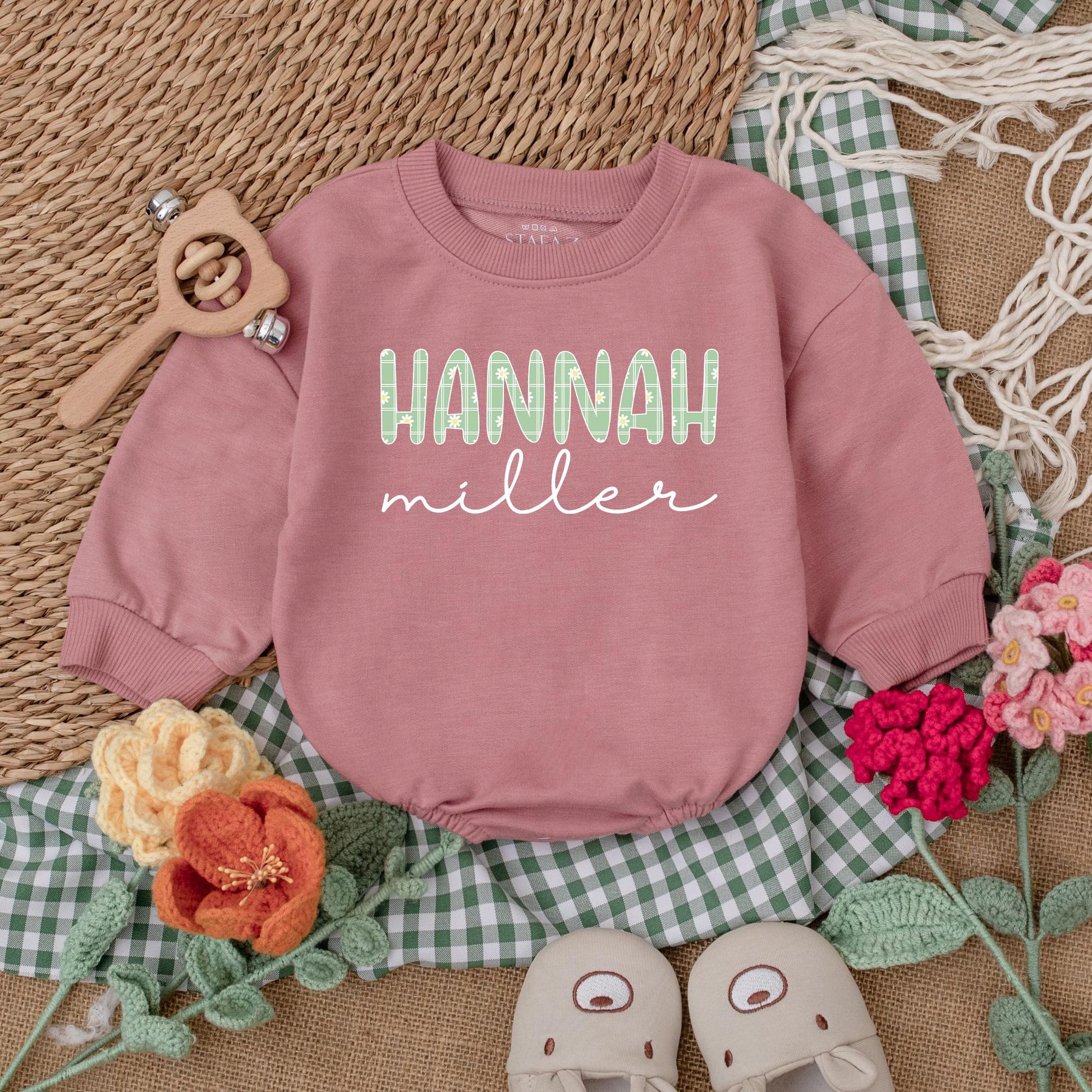 Custom Daisy Flower Romper for Baby Girl - Personalized Bubble Romper Outfit, Newborn Gift, Baby Shower Present, Coming Home Clothes