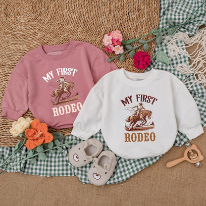 Personalized My First Rodeo Birthday Romper Western Baby Boy Outfit Custom Name First Birthday Bodysuit Baby Shower Gift Outfit